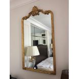 Gilt Wood Frame Mirror With Scalloped Pediment 76 x 137cm (Room 501/502)