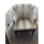Accent Chair In Upholstered Striped Fabric 65 x 49 x 84cm (Room 501/502)