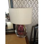 Heathfield And CO Mia Table Lamp Mouth-Blown Glass Features An Intense Drop Of Colour And A Satin