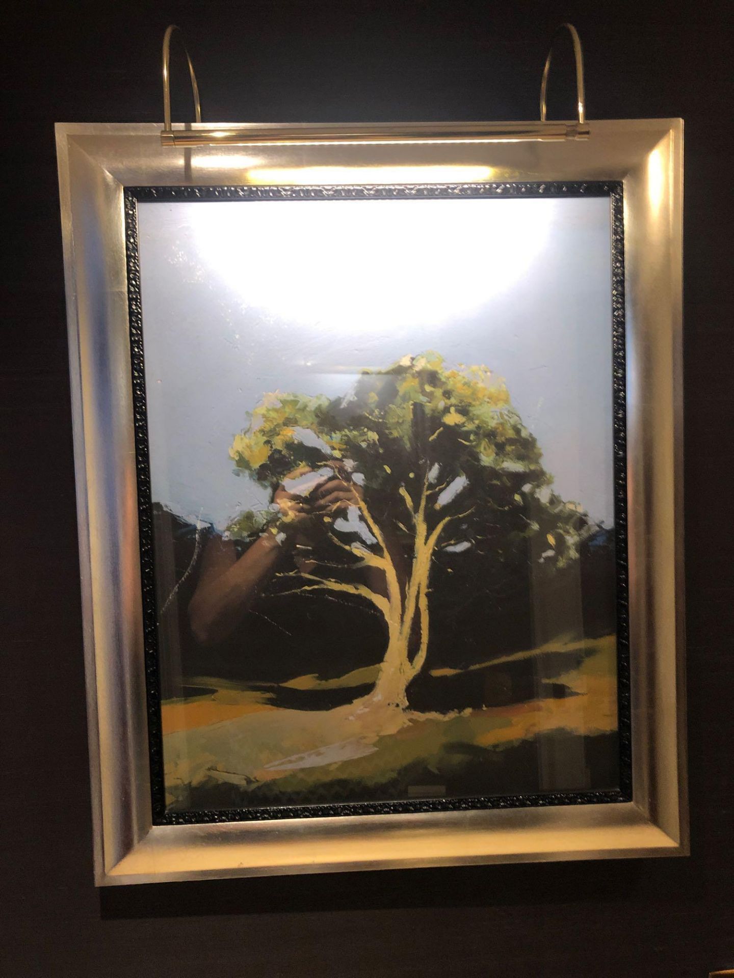 Landscape Lithograph Print Framed Depicting A Tree 62 x 76cm (Room 529)