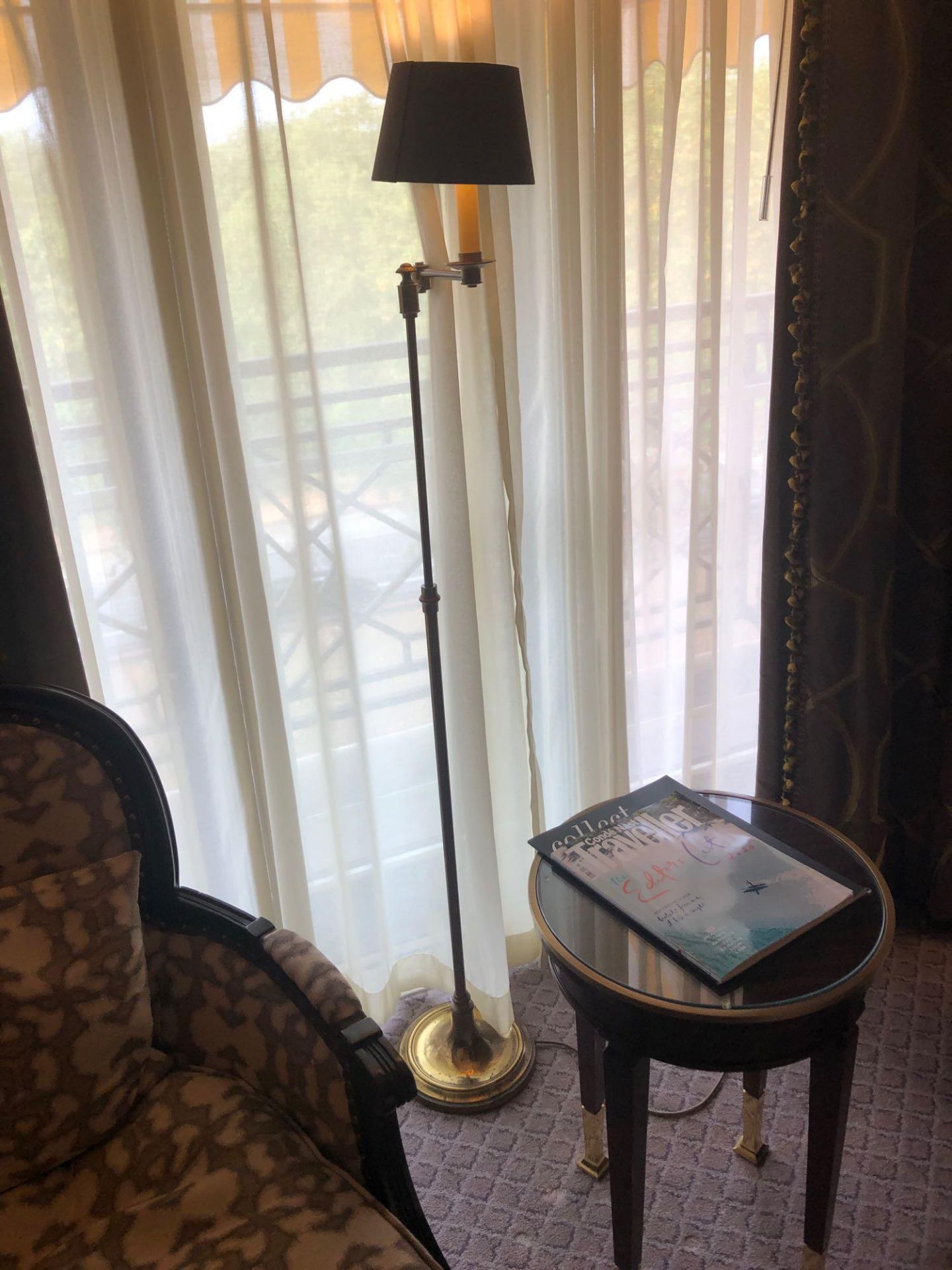 Library Floor Lamp Finished In English Bronze Swing Arm Function With Shade 156cm (Room 514)