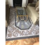 Custom Made Luxury Rug In Blue Grey And Cream Hand Tufted Area Rug Wool / Botanical Silk Made In