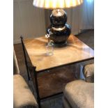 A Marble And Bronze Two Tier Side Table On Cast Frame 70 x 70 x 65cm (Room 506/7)
