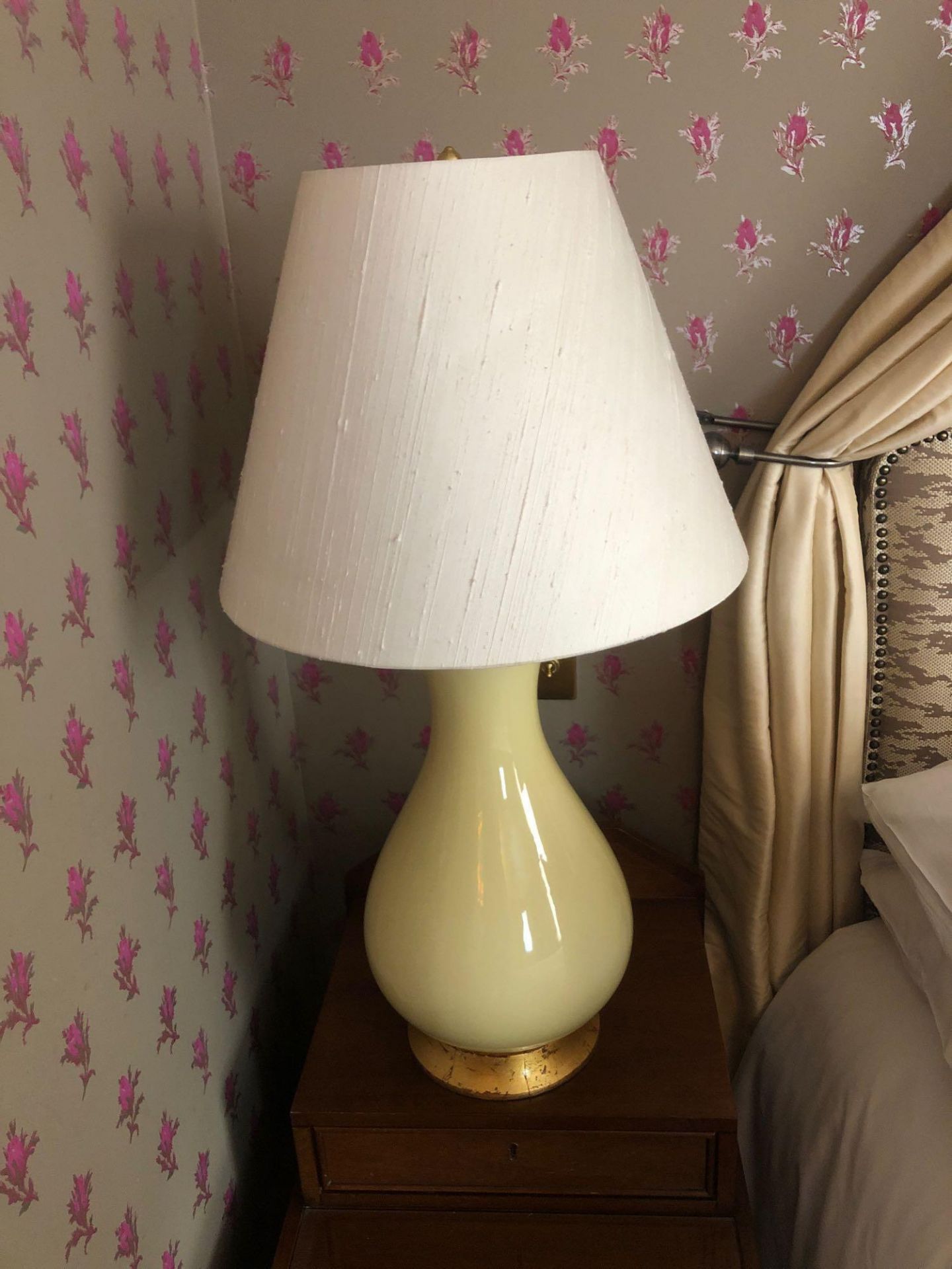 A Pair Of Heathfield And Co Louisa Glazed Ceramic Table Lamp With Textured Shade 77cm (Room 519)