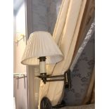 A Pair Of Gentlemen Library Swing Arm Single Candle Wall Sconce With Pleated Shade (Room 510)