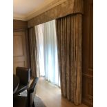 A Pair Of Luxury Drapes And Pelmet Gold And Champagne Pattern 250 x 260cm (Room 510)