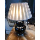 A Pair Of Heathfield And CO Double Gourd Brown Silhouette Table Lamp With Cream Pleated Lamp Shade