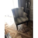 Accent Chair In Upholstered Striped Fabric 65 x 49 x 84cm (Room 503 / 4)