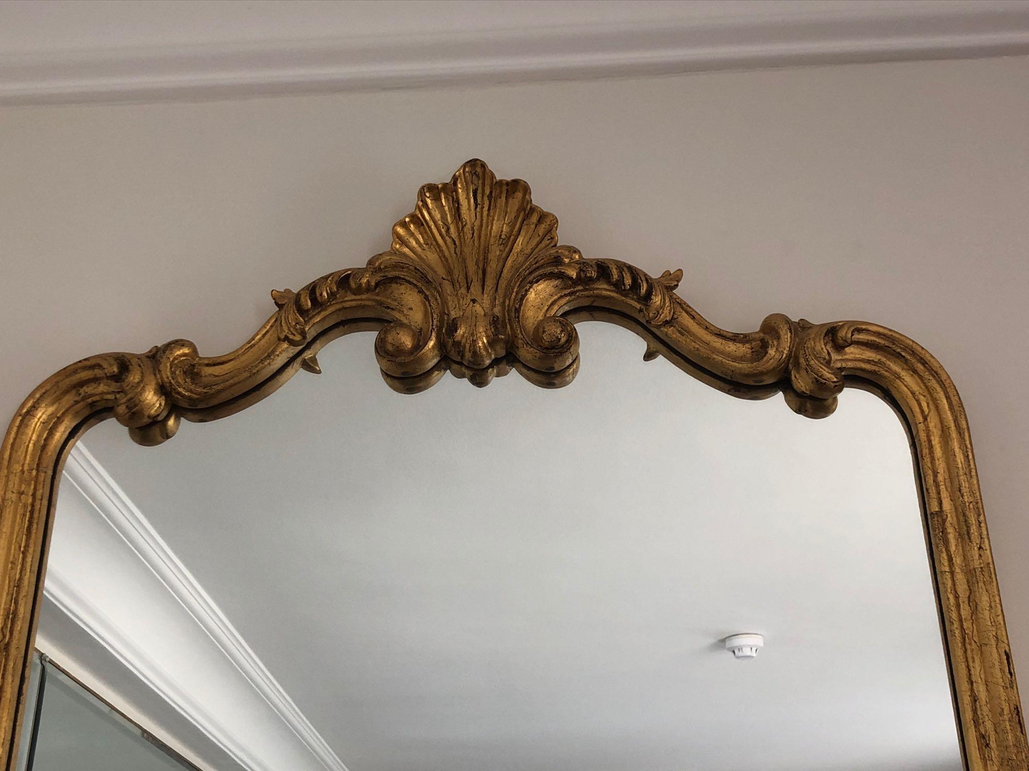 Gilt Wood Frame Mirror With Scalloped Pediment 76 x 137cm (Room 501/502) - Image 2 of 2