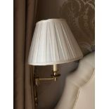 A Pair Of Gentlemen Library Swing Arm Single Candle Wall Sconce With Pleated Shade (Room 509)