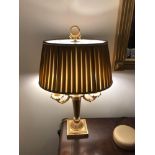 Laudarte Aretusa Twin Arm Table Lamp Bronze Lost-Wax Casting Antique Gilt Bronze Base And Column And