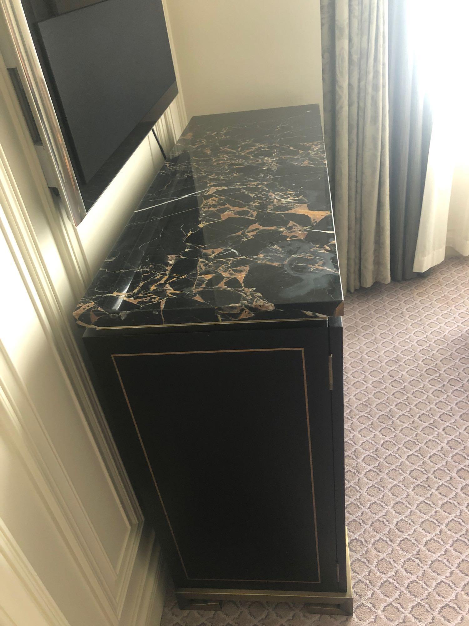 Black Lacquer Hand Decorated Chinoiserie Serpentine Commode By Restall Brown And Clennell The Six - Image 2 of 3