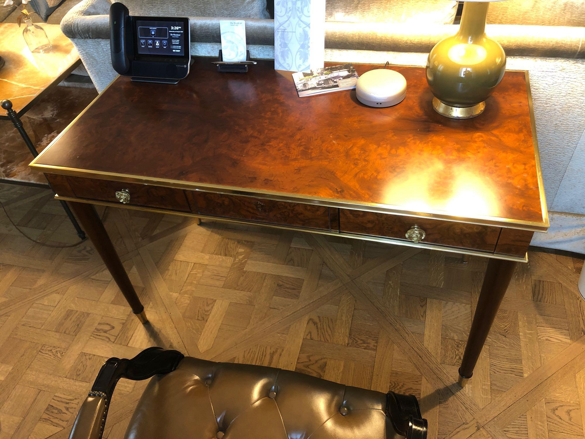 Writing Table Mounted On Tapering Legs Decorated With Gilded Bronzes Fitted Drawers Fitted With