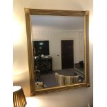 Rectangular Bevelled Empire Style Mirror With Painted Gold Frame 80 x 107cm (Room 505)