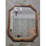 A Victorian Bevelled Frame Gold Metal Framed Accent Mirror The Panel Decorative Frame Fluted With