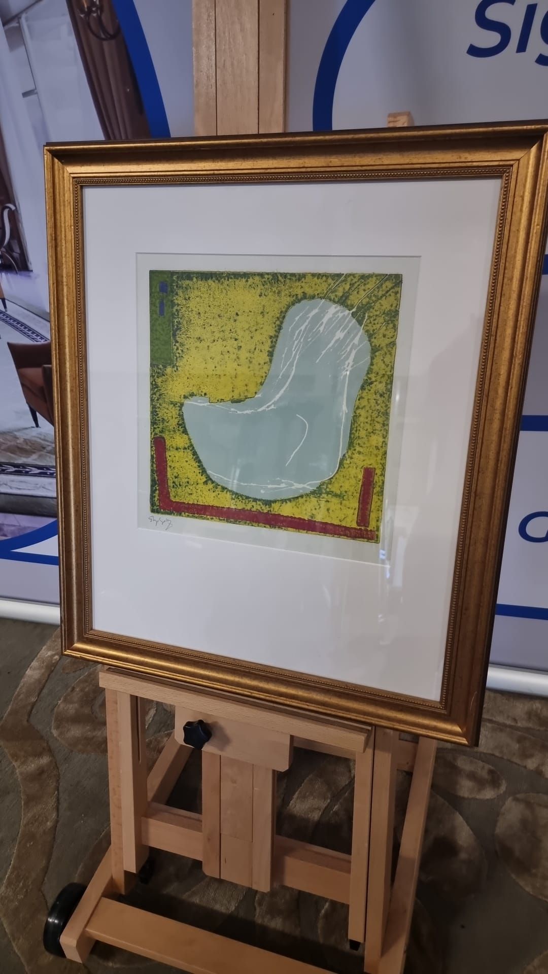 Framed Artwork Abstract Signed But Indistinct 58 x 68cm (A05) Framed Artwork Abstract Signed But
