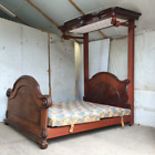 Victorian Mahogany 4ft6” Half Tester Bed The Bed Dates From Around 1860 It Has A Quarter Canopy Over