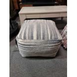 Tivoli Pouffe In Grey Beautifully Detailed And Textured, Add Some Character And Warmth To Your