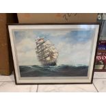 Robert Taylor Signed Art Print The Cutty Sark In Glazed Frame Signed Bottom Right Dated 63 x 47cmThe