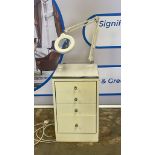 Beauty Salon / Spa Cabinets Comprising Of 5 x Off White Chest Of Drawers On Castors With Built In