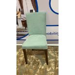 A Set Of 3 x Sage Upholstered Dining Chairs On Wenge Legs 45 x 46 x 88