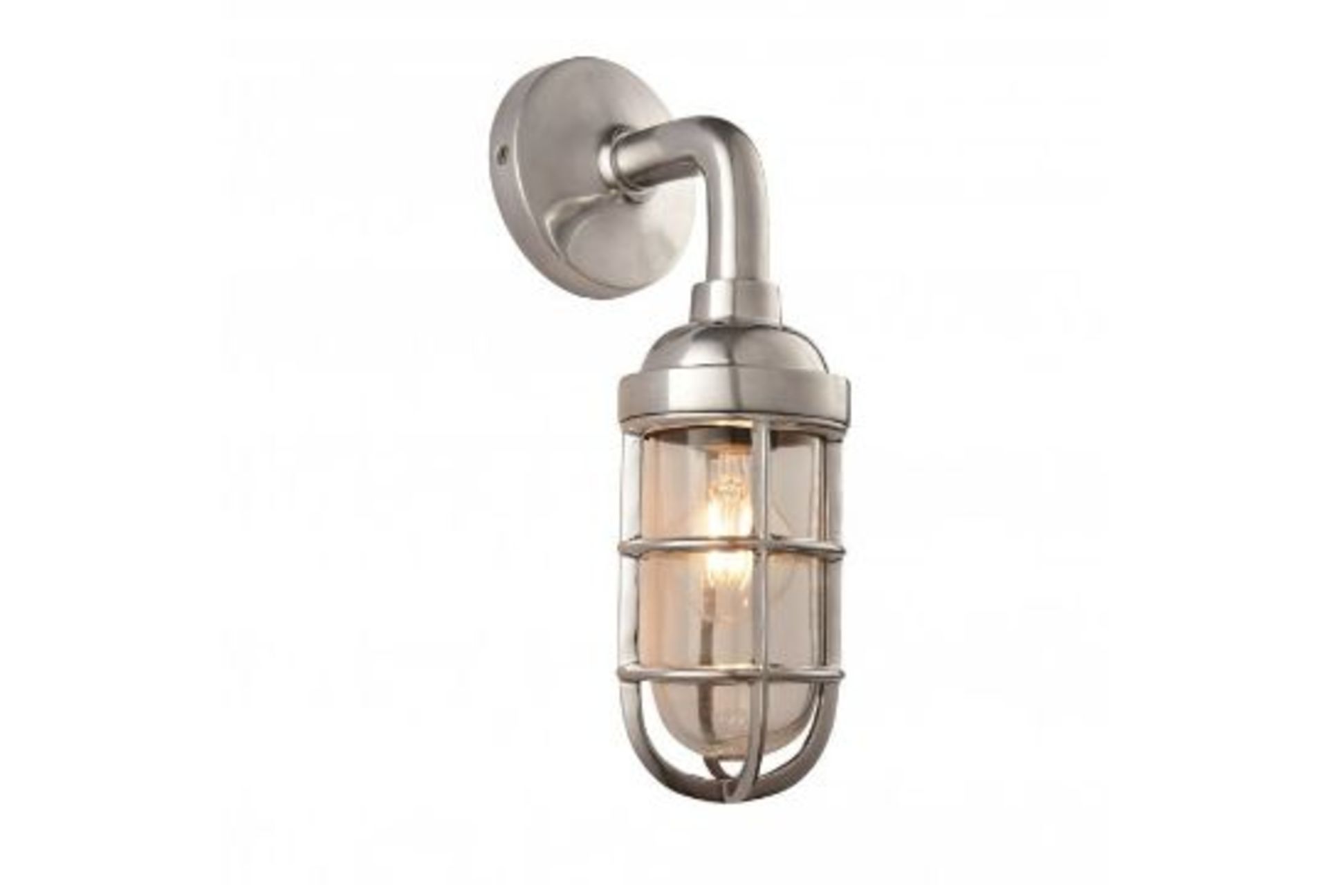 Endon Collection Elcot Polished Aluminium Clear Glass 1 Light Wall Light 77276 Heavy Cast Industrial - Bild 2 aus 2