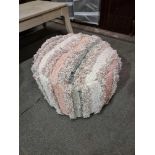 Opal Textured Pouffe In Blush In A Stunning On-Trend Blush Colour Palette, Paired With Both Its