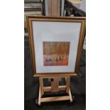 Framed Artwork Monoprint Signed Louise Davies (British) 59 x 69cm (A01)