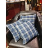 3 x Wool Tartan Scatter Cushions 35 x 35cm
