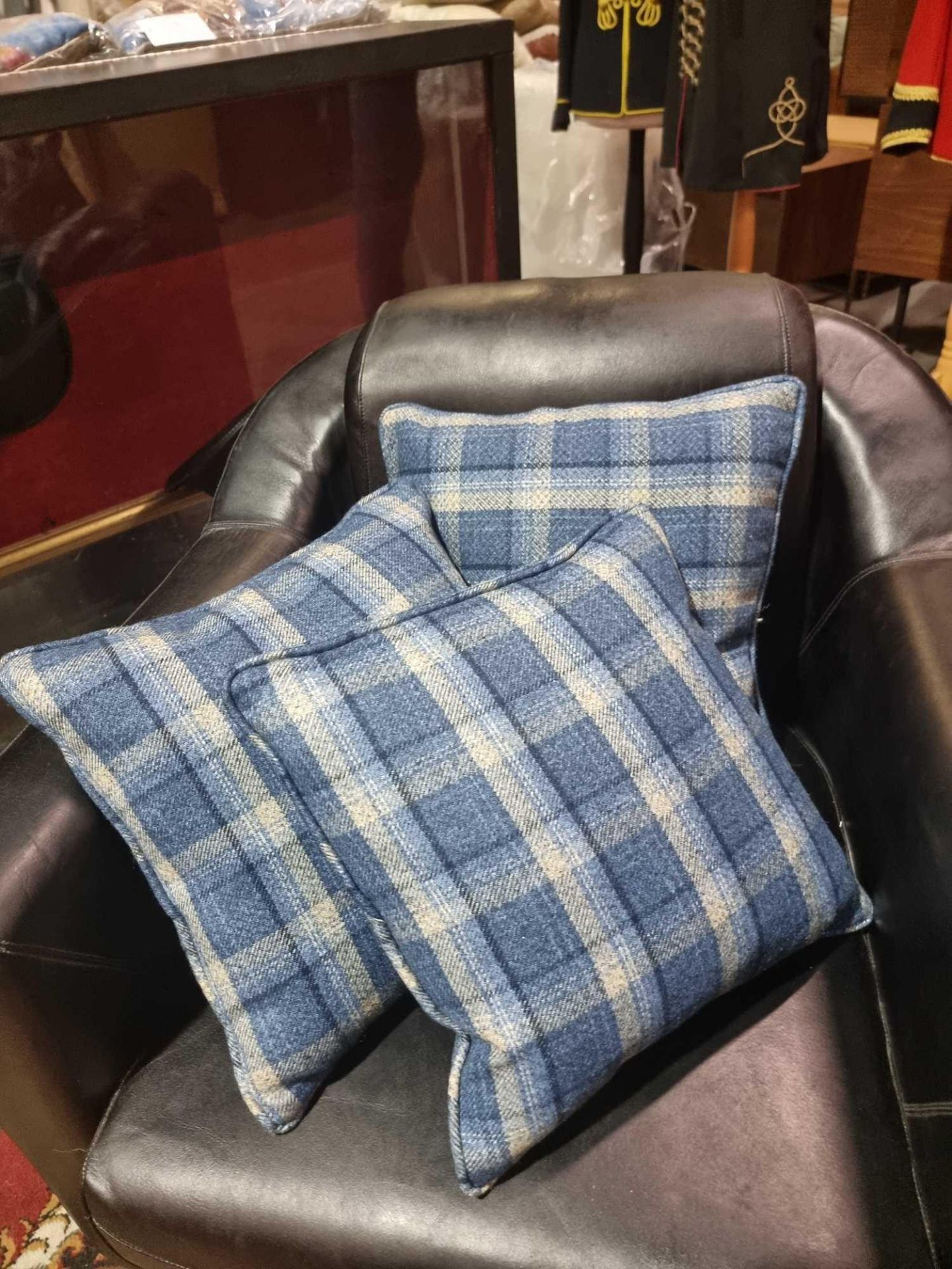 3 x Wool Tartan Scatter Cushions 35 x 35cm