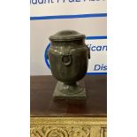 A Stone Decorative Urn With Lid (Lid Has Chips) 350mm (H) (SR521)