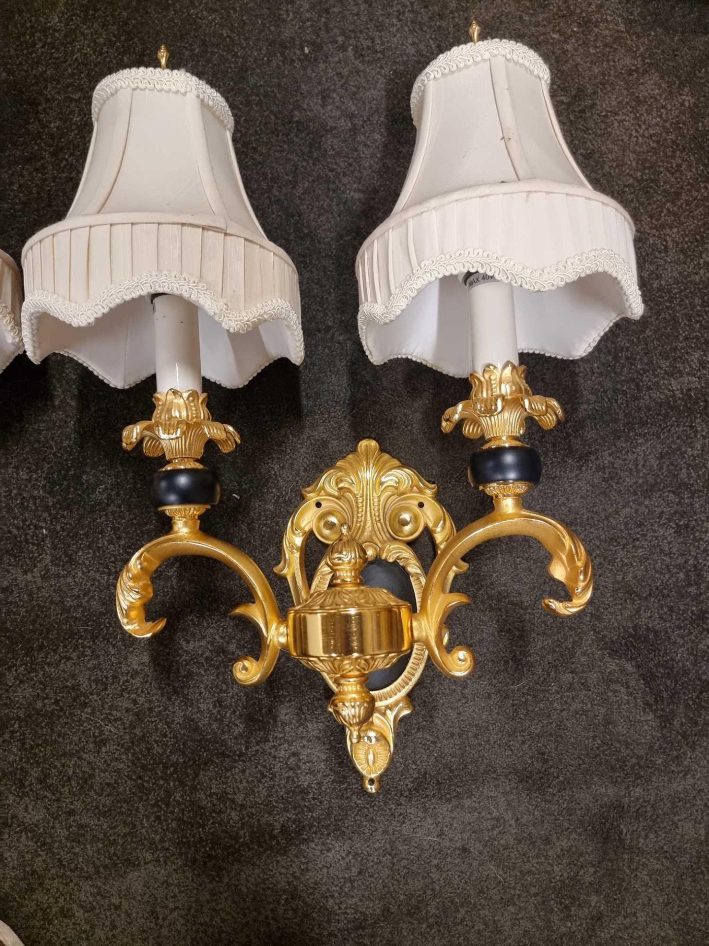 A Very Elegant Pair Of French Louis XVI Style Cobalt Blue And Ormolu Electrified Wall Lamps The - Bild 17 aus 18