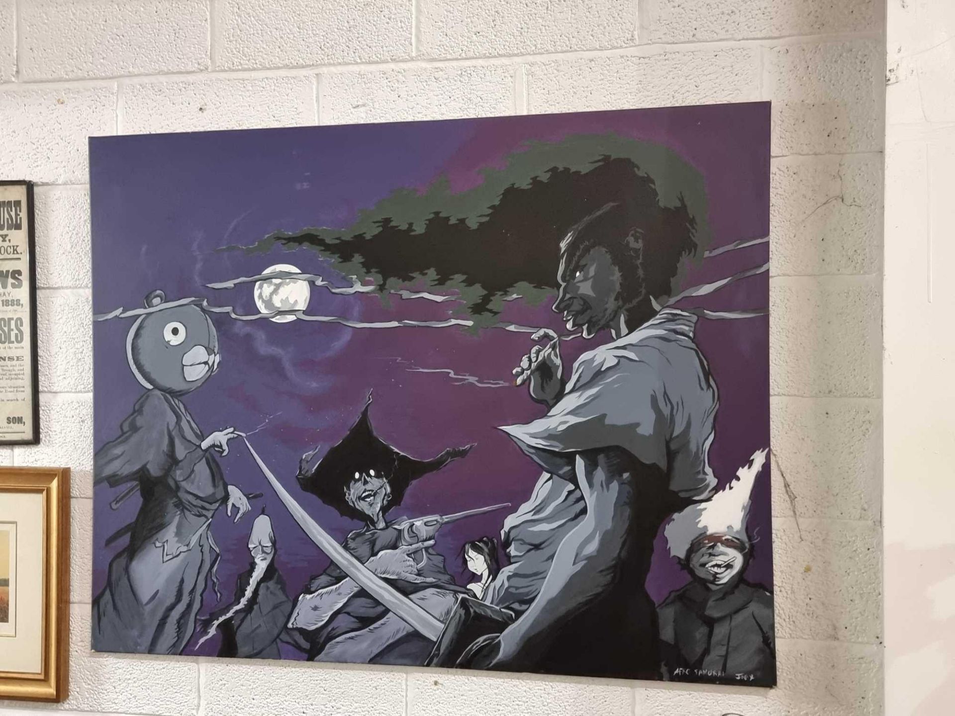 Artwork On Canvas Titled Afro Samurai Signed Joe X Afro Samurai Is A Japanese Seinen  Manga Series - Image 2 of 4