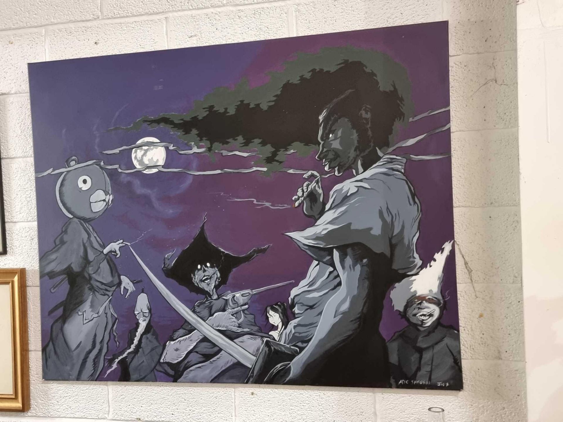 Artwork On Canvas Titled Afro Samurai Signed Joe X Afro Samurai Is A Japanese Seinen  Manga Series - Image 4 of 4