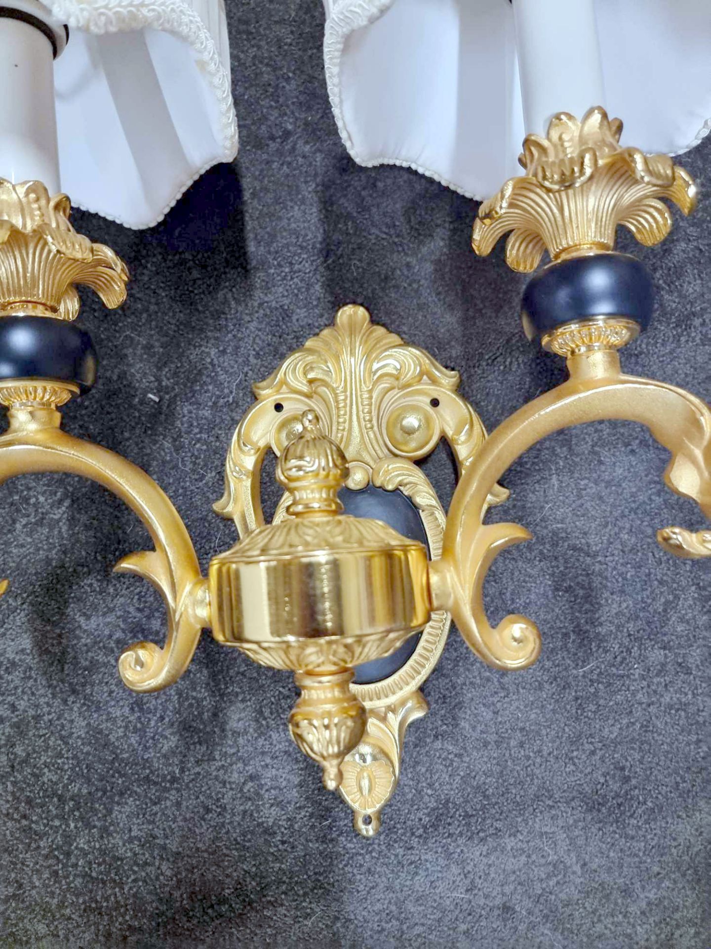 A Very Elegant Pair Of French Louis XVI Style Cobalt Blue And Ormolu Electrified Wall Lamps The - Image 9 of 18
