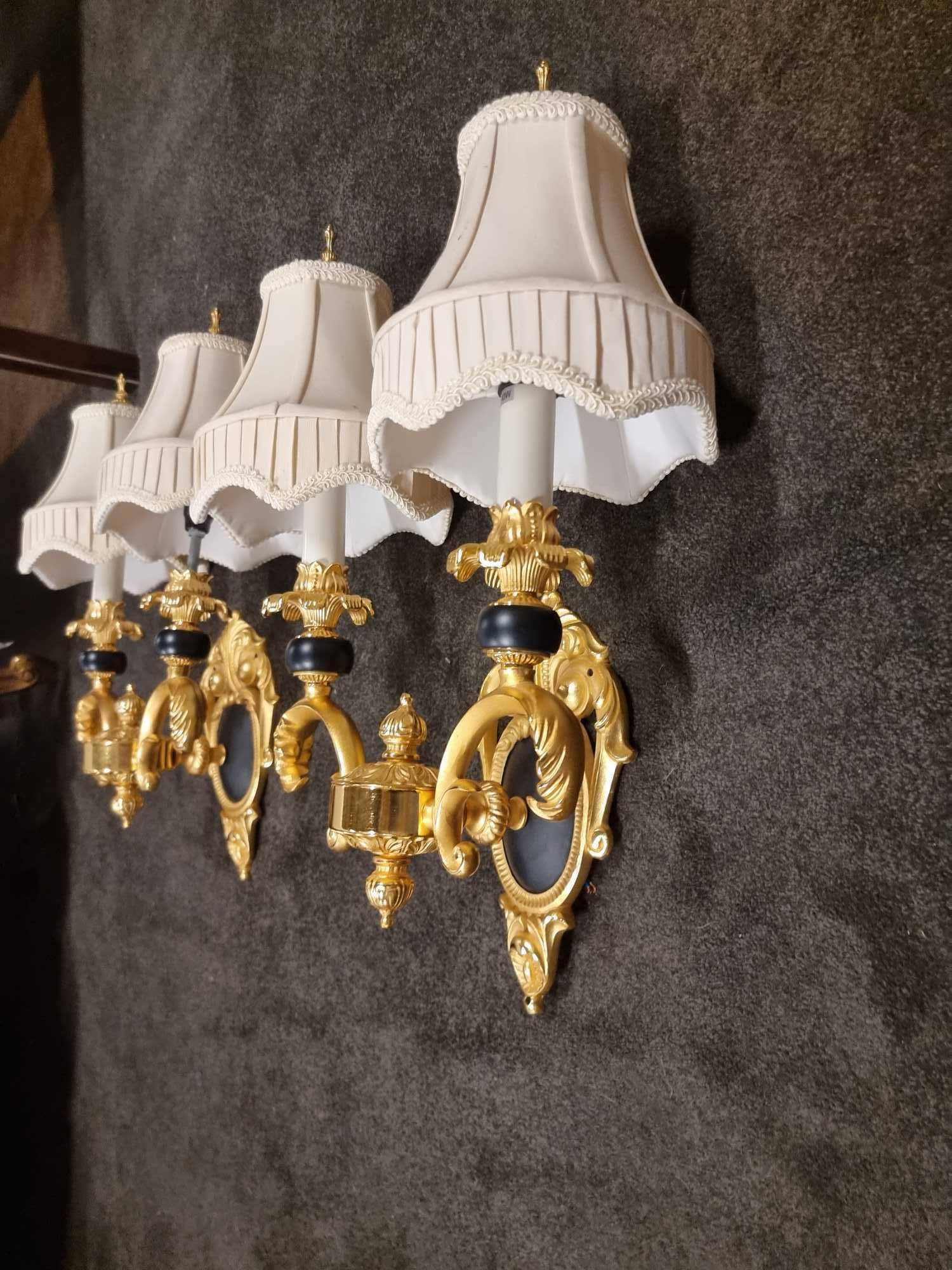 A Very Elegant Pair Of French Louis XVI Style Cobalt Blue And Ormolu Electrified Wall Lamps The - Image 10 of 18