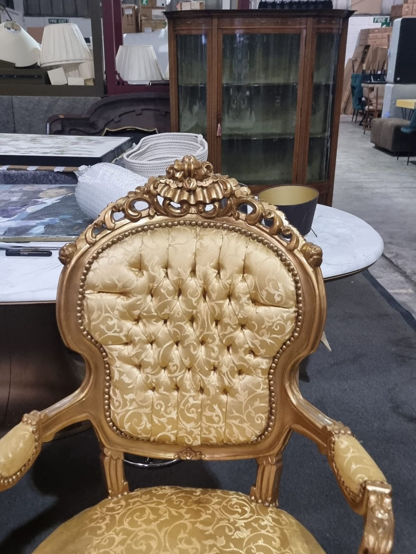 A Pair Of French Style Gilt Wood Framed Open Armchairs, Each With Moulded Show Wood Frame, The - Image 7 of 11