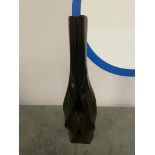 Black Glass Candle Holder 30cm High ( CP1275)
