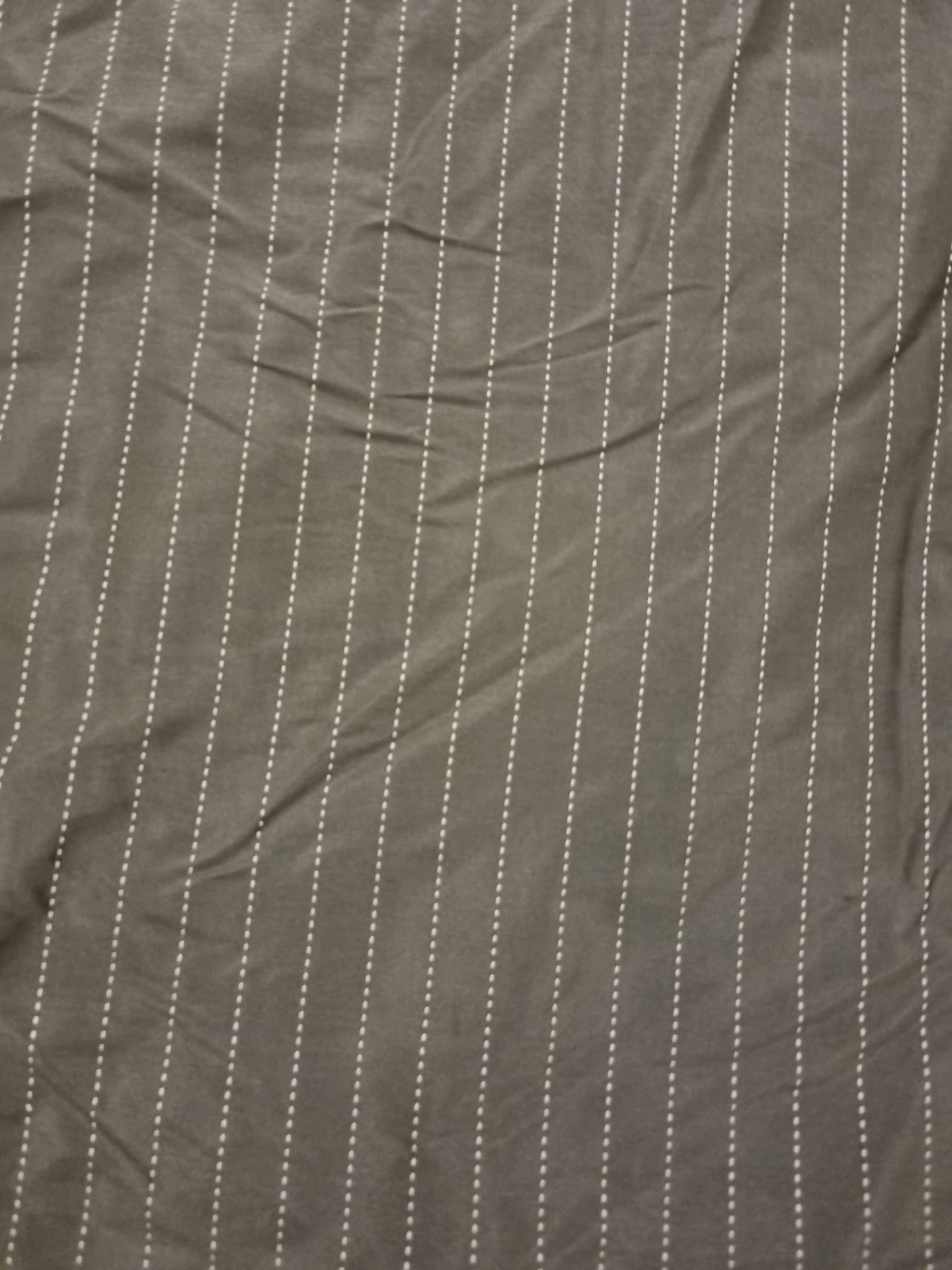 A pair of silk curtains brown white striped black lined 328 x 262cm ( width x drop) ( LOC: DORCH - Bild 4 aus 4