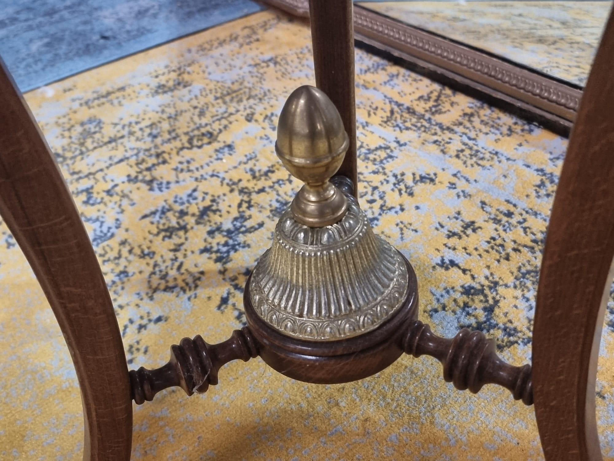 French Empire Gueridon Table Mahogany And Gilt Metal Inlay, Circular Galleried Marble top above a - Image 8 of 10