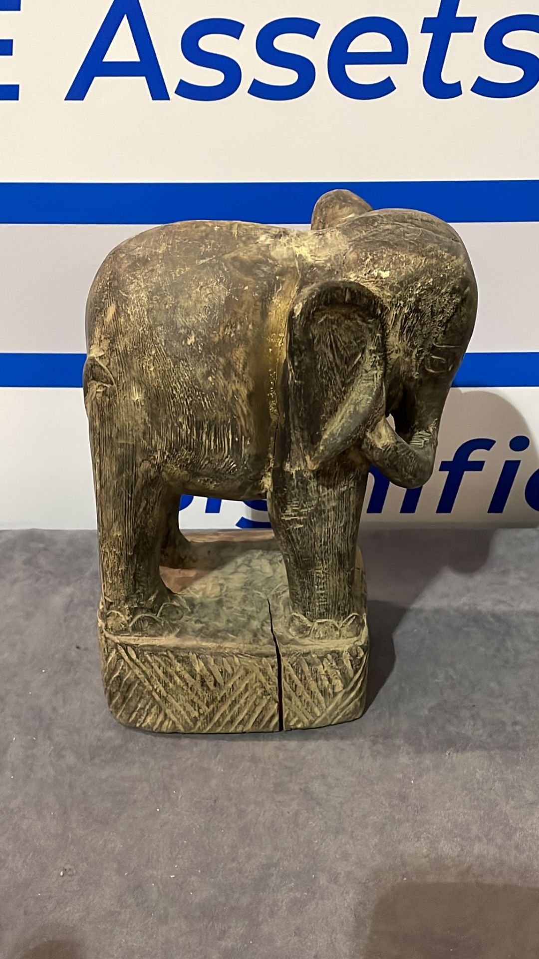 A Wooden Carved Elephant Objet 28cm Height (CP1349) - Image 2 of 4