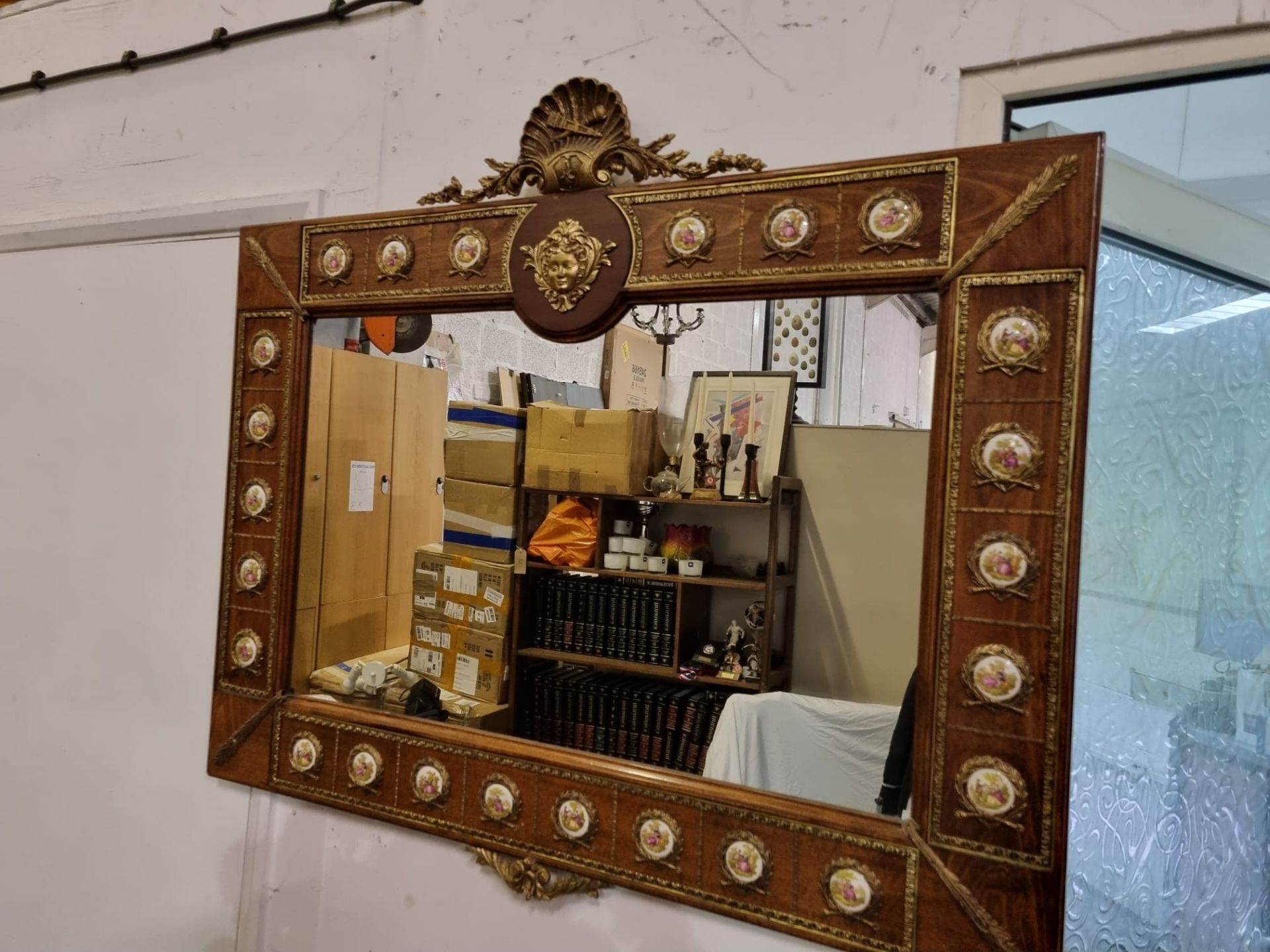 French Empire Style Mahogany Overmantel Mirror The Rectangular Plate Surmounted By A Ornate - Image 2 of 12