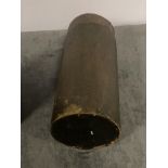 Bronze Cylindrical Metal Hammer Pot 35cm A Unique Piece, Constructed From Metal With An Eroded