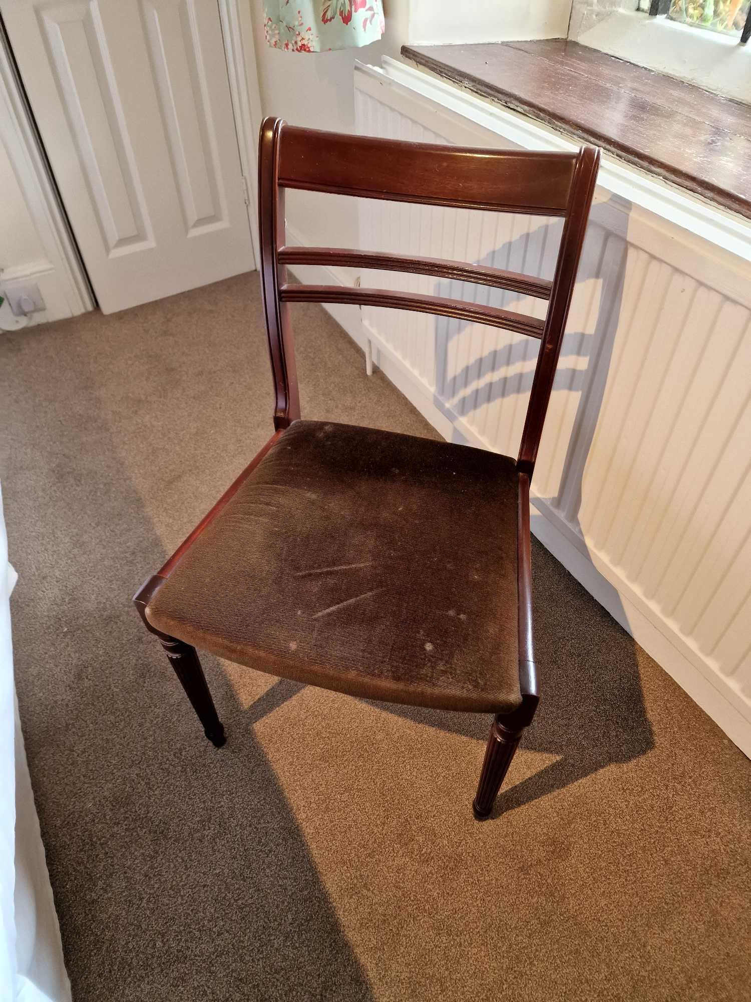 Retro 1960's Teak Side Chair By Meredew Upholstered Pad Seat On Turned Front Legs 44 x 53 x 85cm