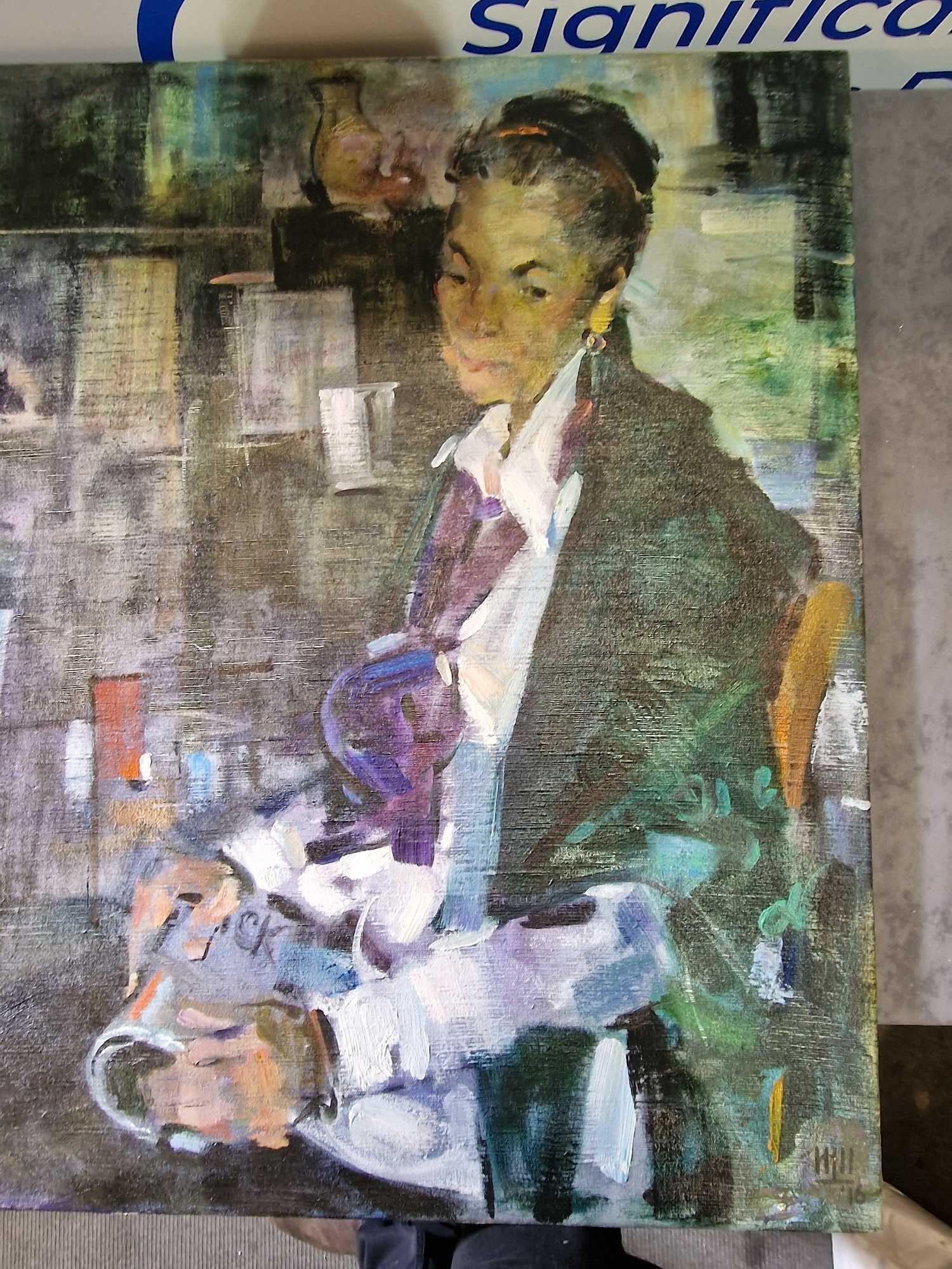 Portrait Of Lilya. (2016) Oil on Canvas by Igor (Krapar) Shcherbakov (Georgia) 82 x 93cm Igor - Image 2 of 4