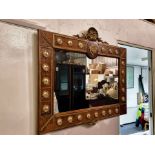 French Empire Style Mahogany Overmantel Mirror The Rectangular Plate Surmounted By A Ornate