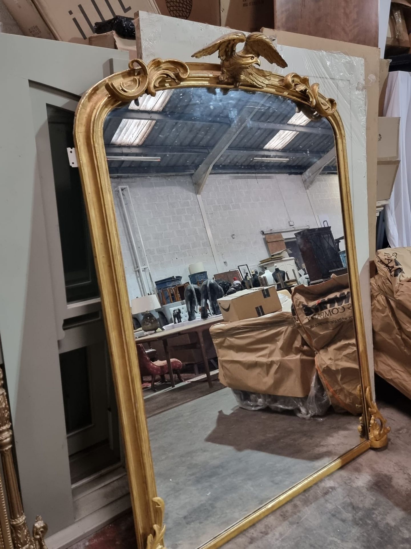 American Federal Style (20th Century) Significant Rectangular Mirror With Federal Styling Features A - Image 4 of 10