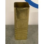 Large Square Shaped Gold Metal Vase 20cm ( CP1301)