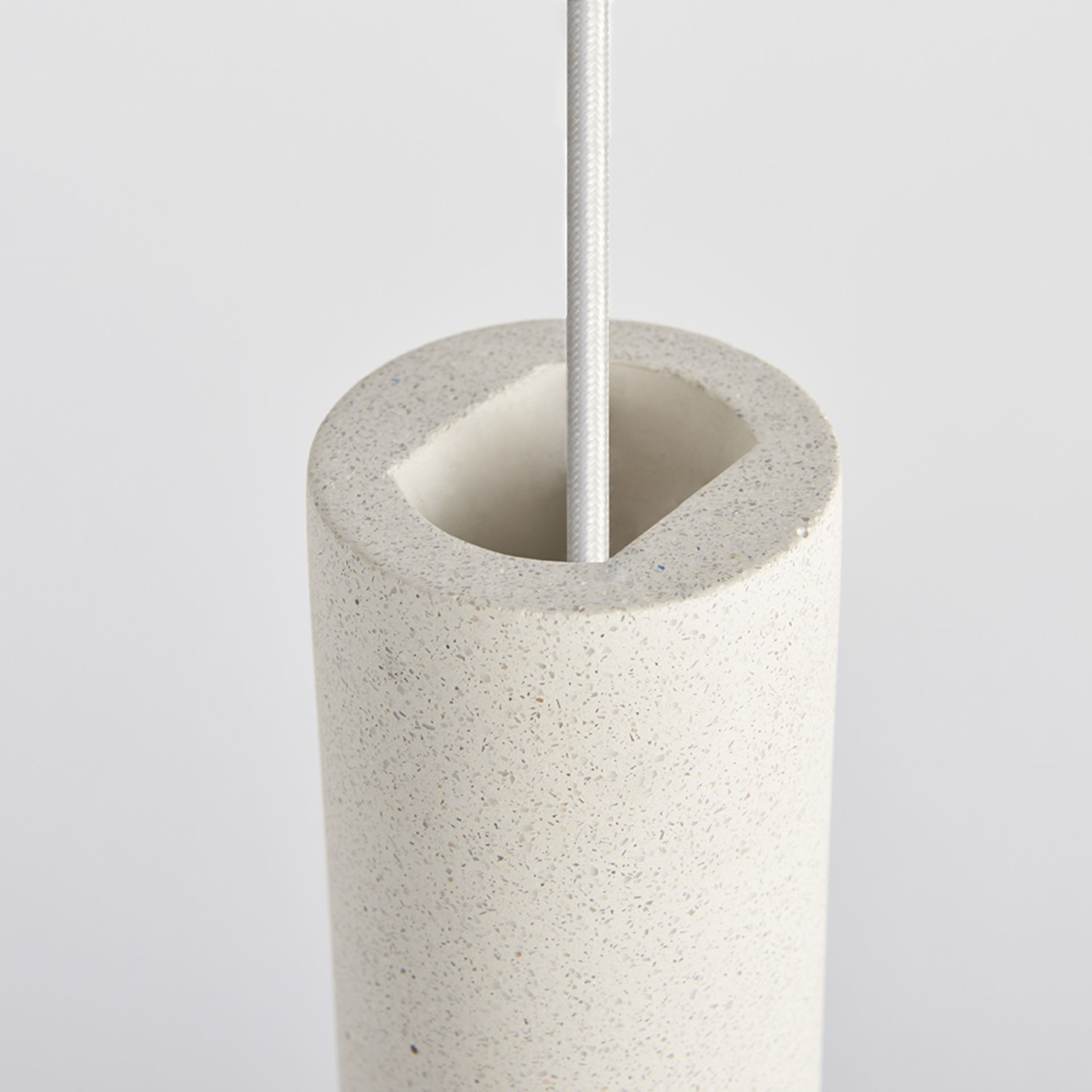 Endon Lighting Architectural inspired white sandstone concrete finish pendant, suspended from - Image 2 of 5