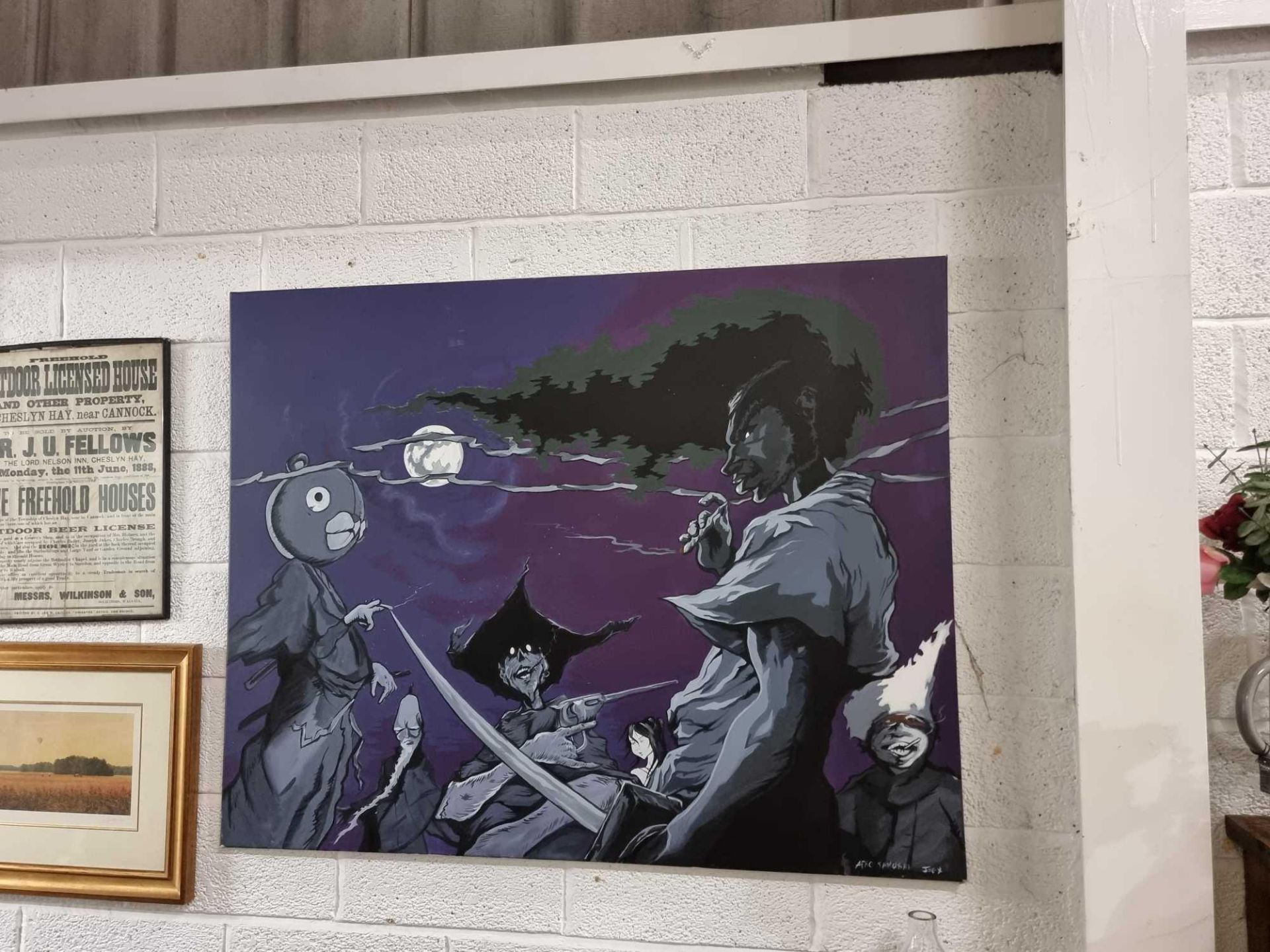 Artwork On Canvas Titled Afro Samurai Signed Joe X Afro Samurai Is A Japanese Seinen  Manga Series